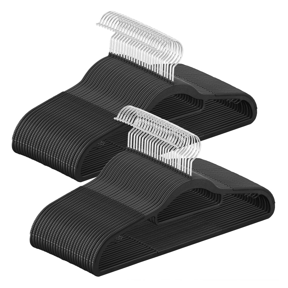 50 Pack Heavy-Duty Plastic Hangers - Black