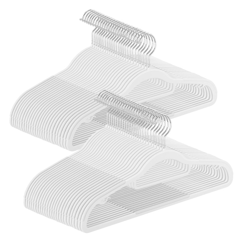 50 Pack Heavy-Duty Plastic Hangers - White