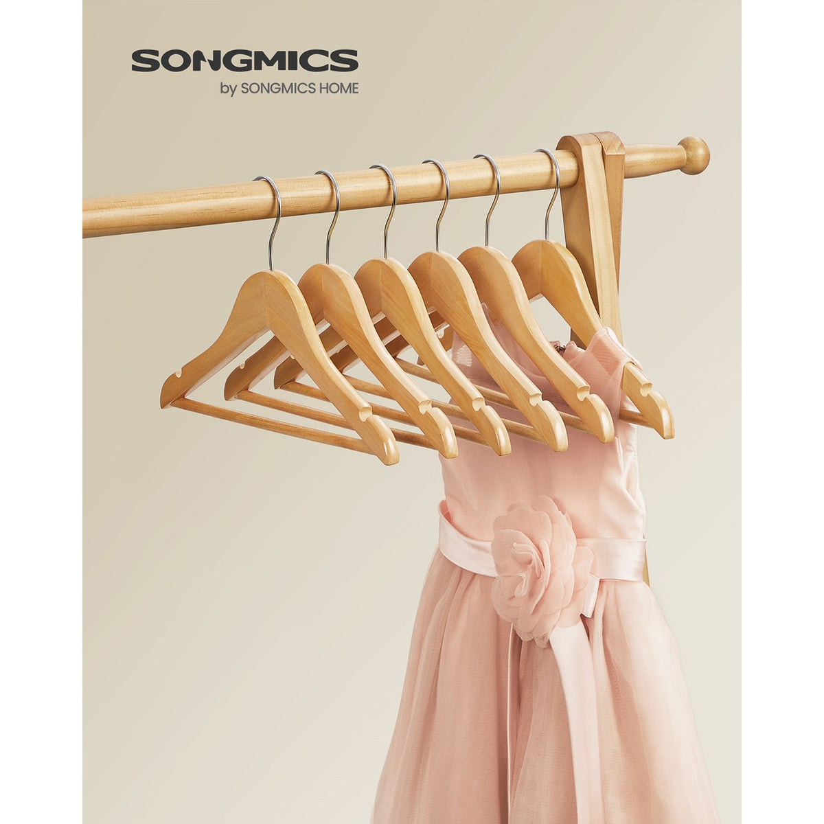 10-Pack Kids Wooden Hangers - Natural, Silver