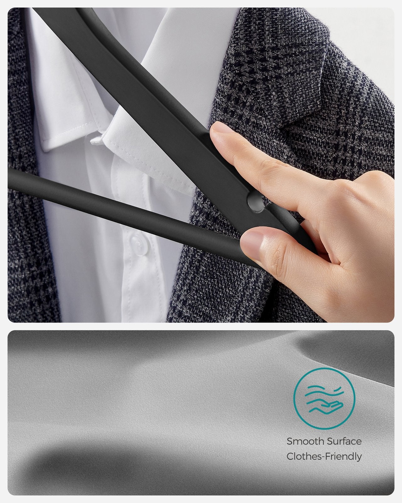 20-Pack Solid Wood Clothes Hangers with Anti-Slip Rubber Coating