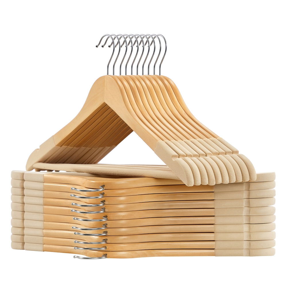 Set of 20 Velvet Wooden Hangers