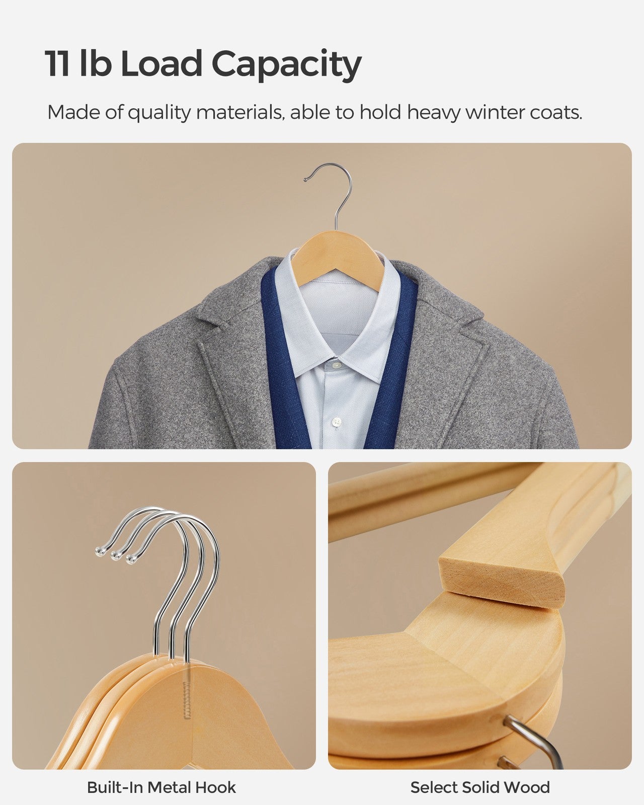 Set of 20 Velvet Wooden Hangers