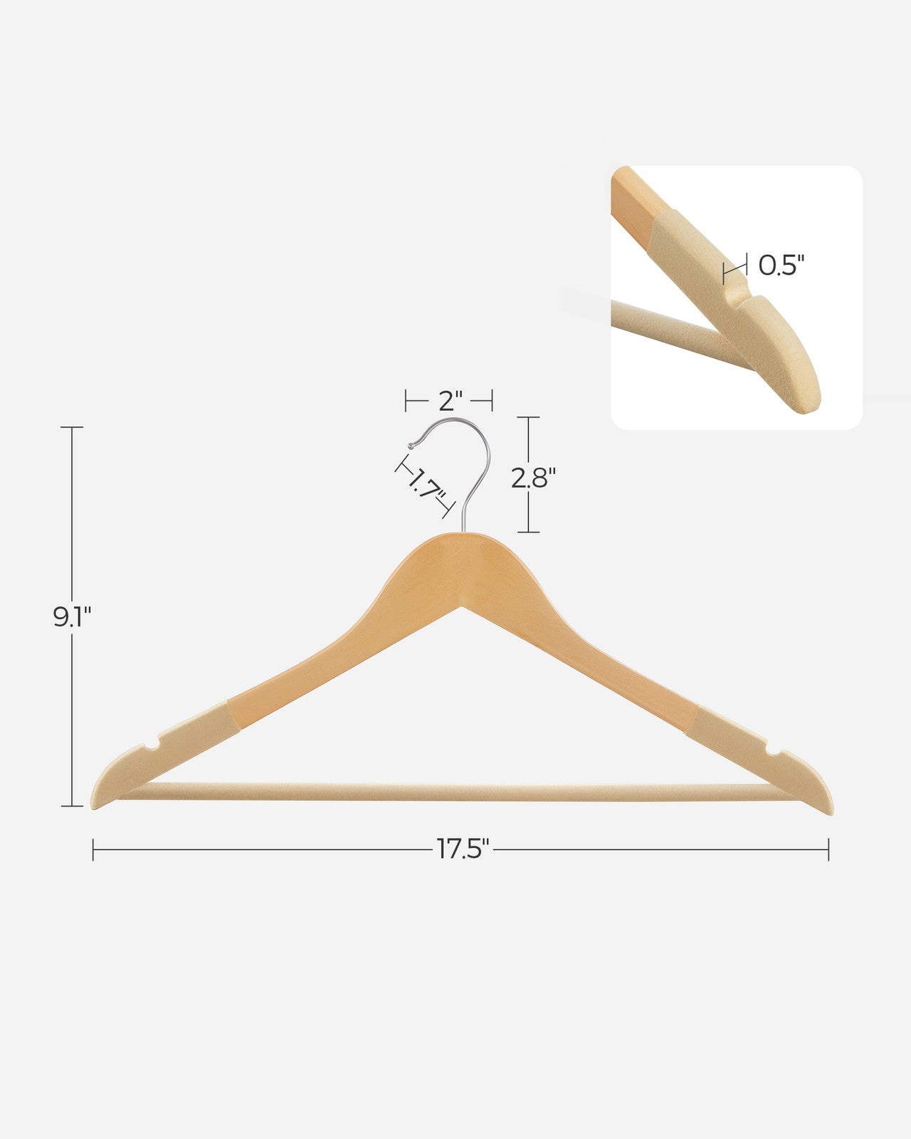 Set of 20 Velvet Wooden Hangers