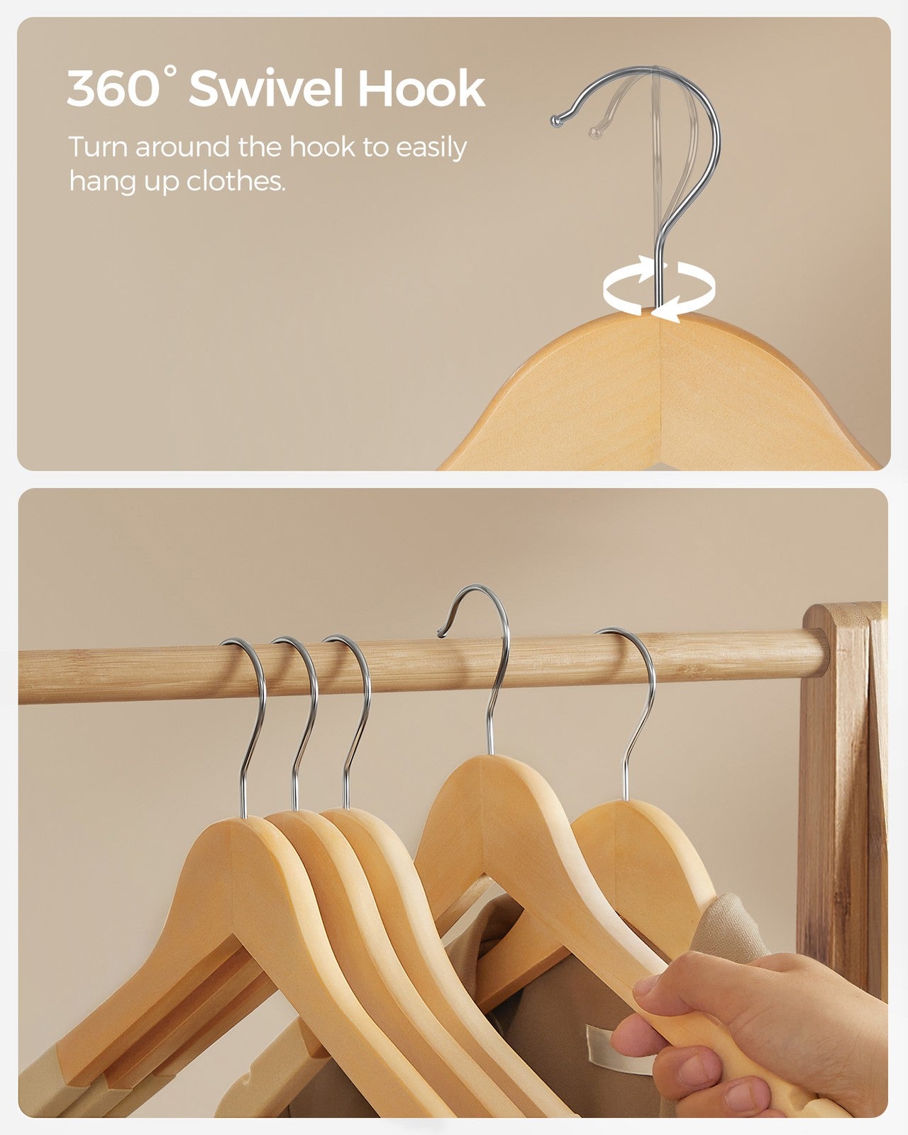 Set of 20 Velvet Wooden Hangers