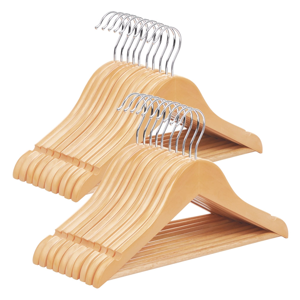 10-Pack Kids Wooden Hangers - Natural, Silver (UCRW06NL)