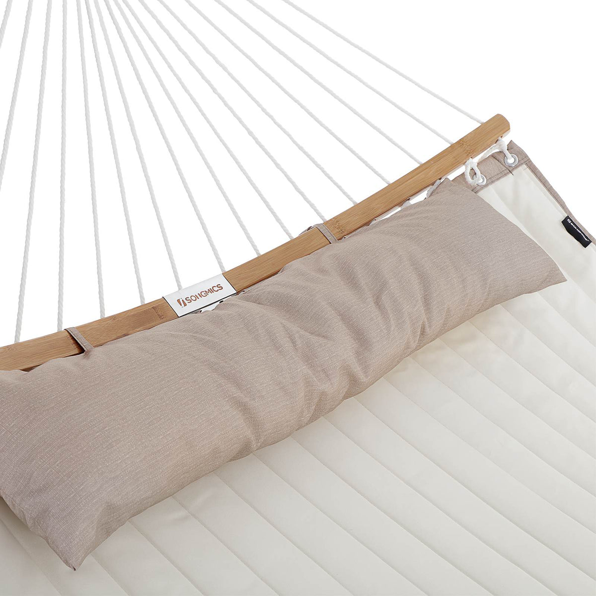 Quilted Hammock with Curved Bamboo Spreaders - Pillow
