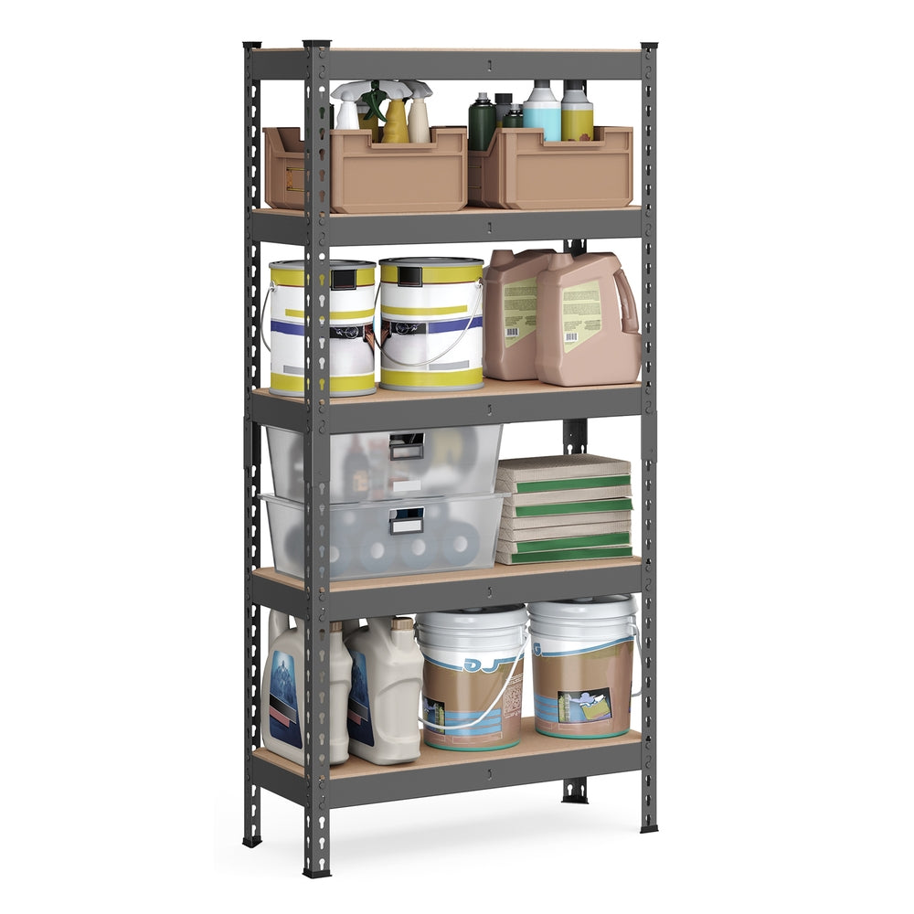 5-Tier Garage Storage Shelf - Gray - 11.8”D x 29.5”W x 59.1”H