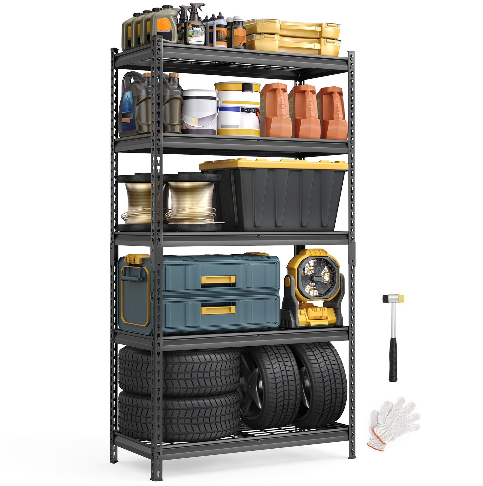 5-Tier Storage Shelves - 2,250 Lb Load