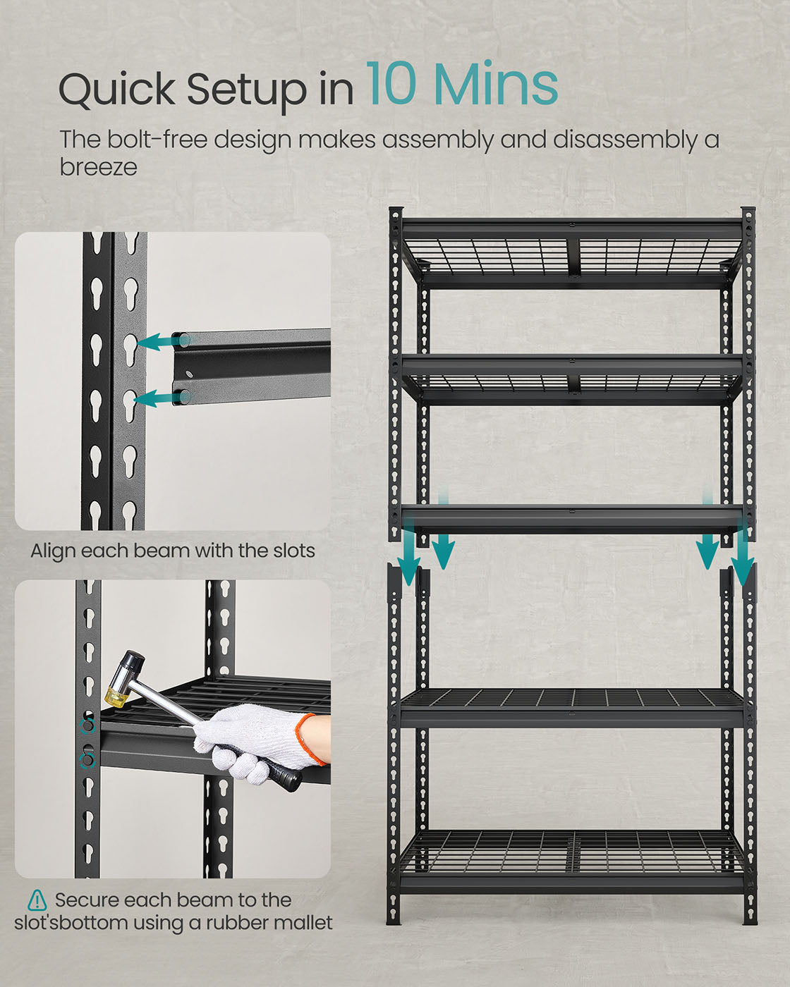 5-Tier Storage Shelves - 2,250 Lb Load