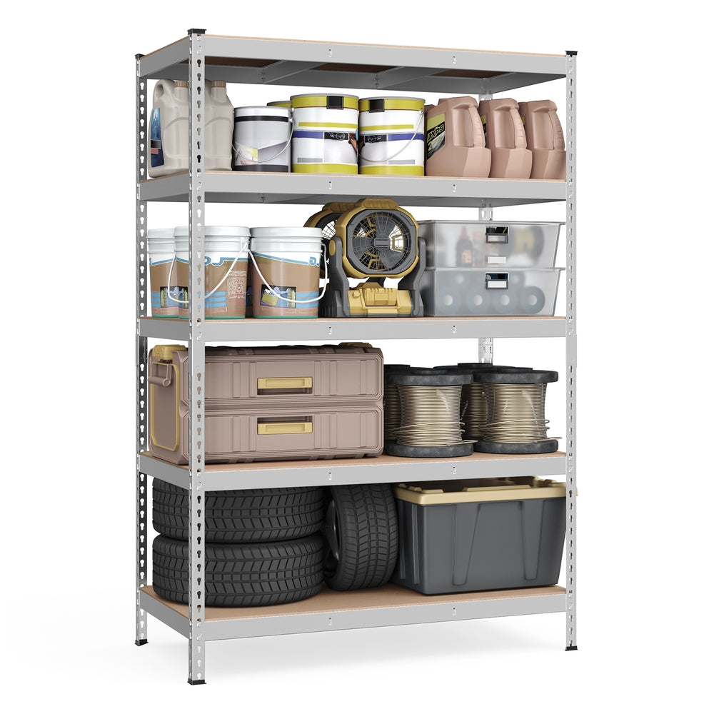 5-Tier Garage Storage Shelf - Silver - 23.6”D x 47.2”W x 70.9”H