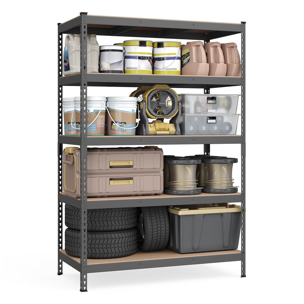 5-Tier Garage Storage Shelf - Gray 60 cm - 23.6”D x 47.2”W x 70.9”H