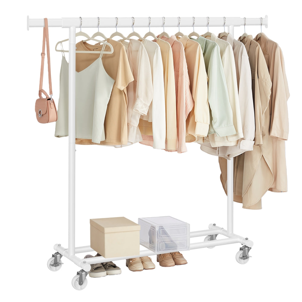 Clothes Rack with Extendable Hanging Rail - Classic White