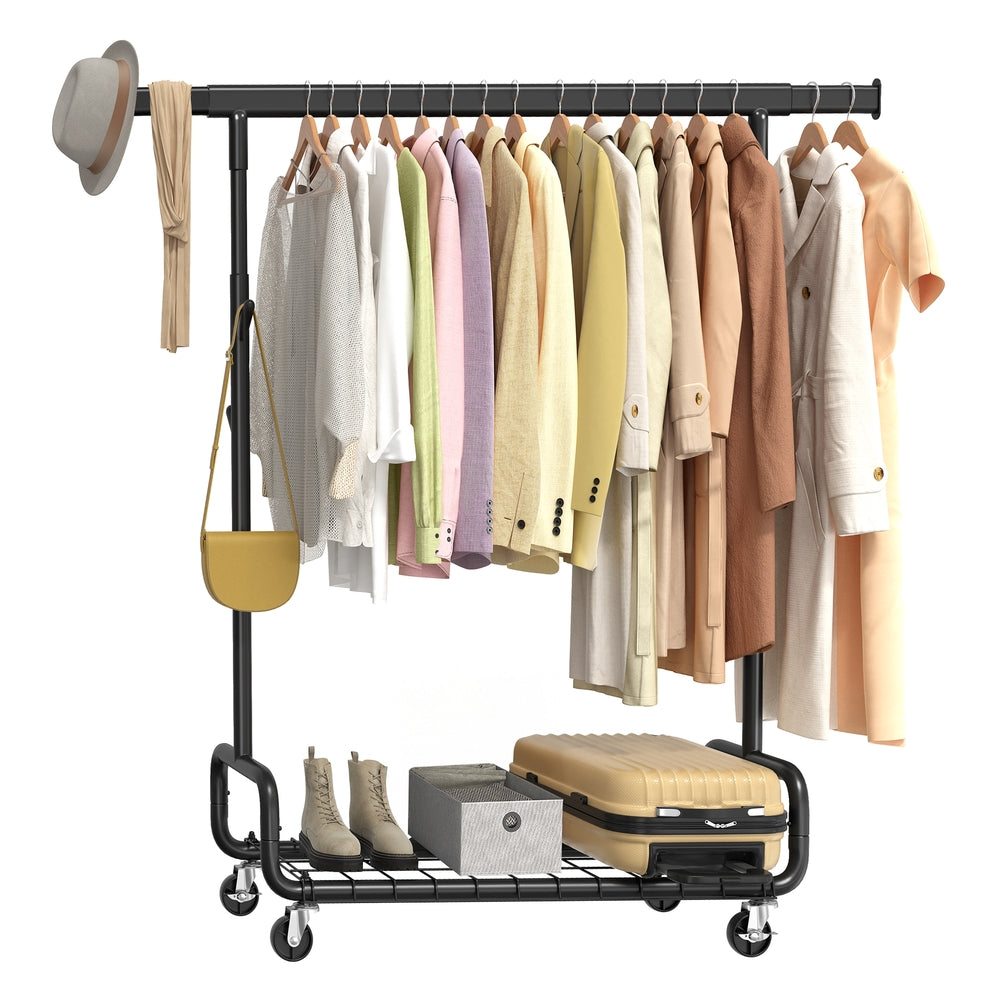 Clothes Rack - Heavy-Duty Rolling Clothing Garment Rack - Ink Black - Ink Black