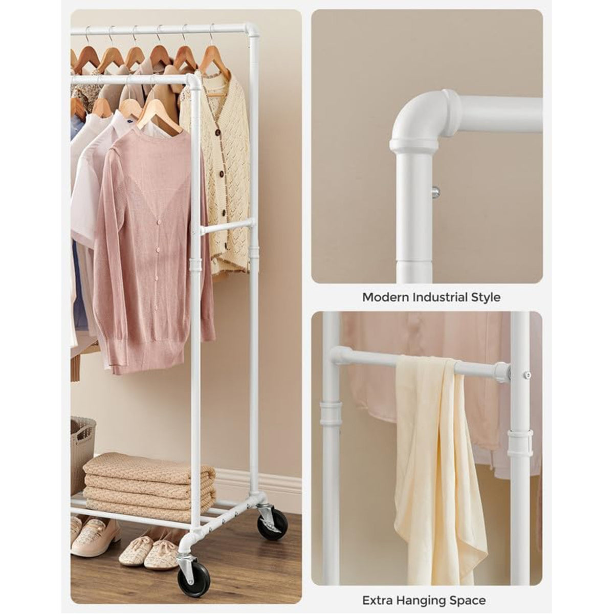 Clothing Rack - 39.4 inch - With Storage Shelf