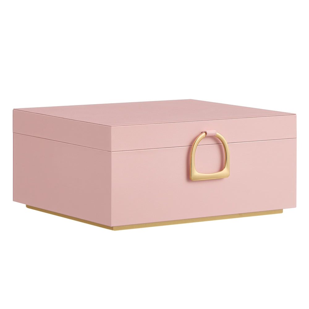 2-Layer Jewelry Box with Handle and Removable Jewelry Tray - Jelly Pink