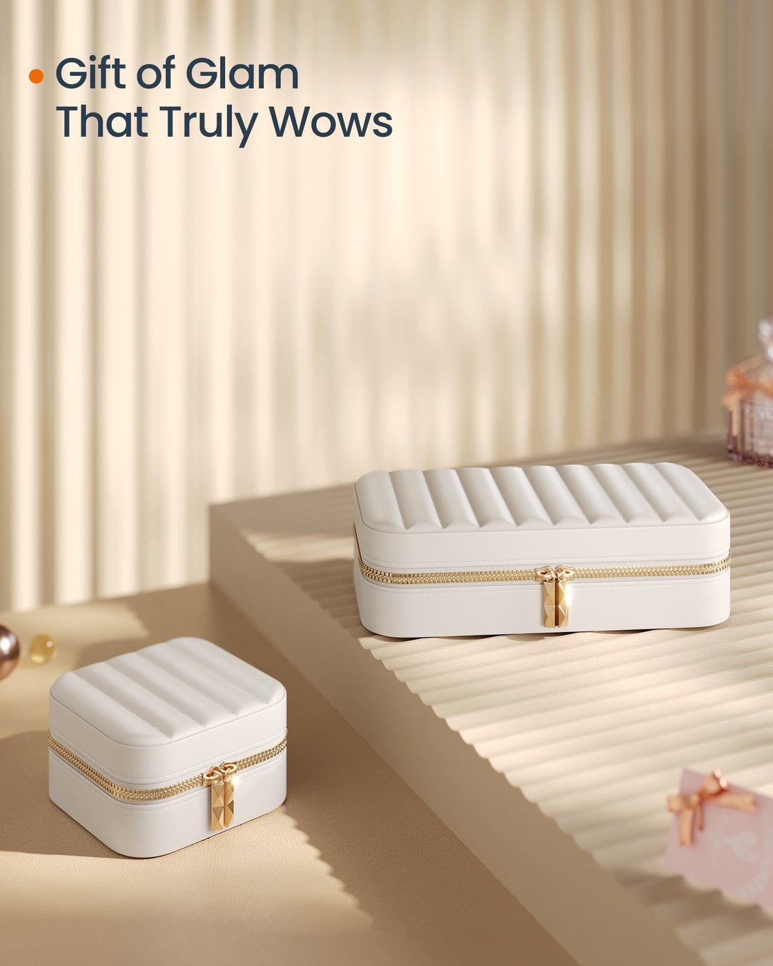 Travel Jewelry Case - With Mirror - PU Leather - Compact