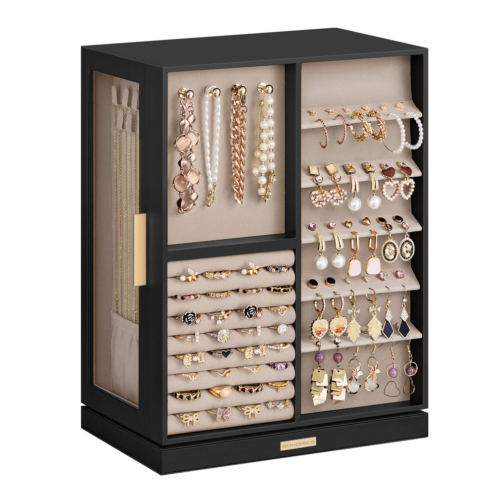 Jewelry Box 360° Rotating with 7 Drawers Ink Black - Ink Black
