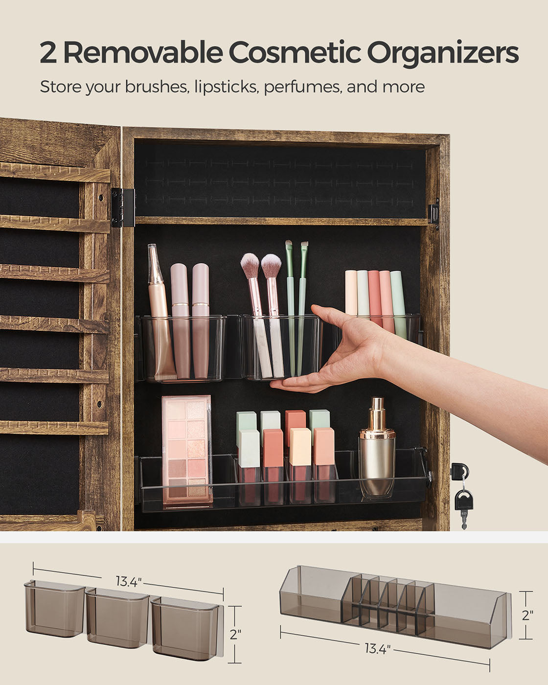 Wall-Mounted Jewelry Armoire - With Mirror
