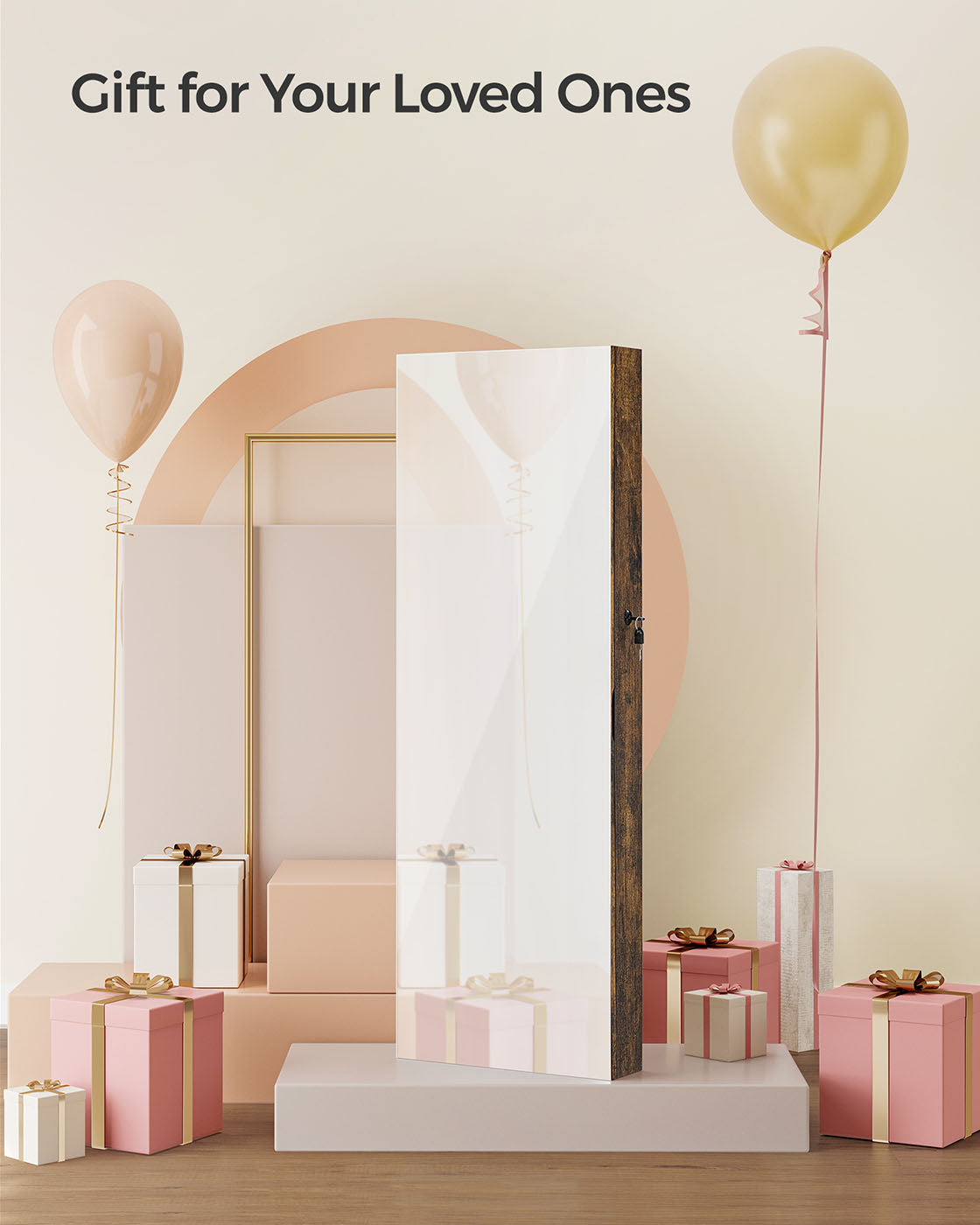Wall-Mounted Jewelry Armoire - With Mirror
