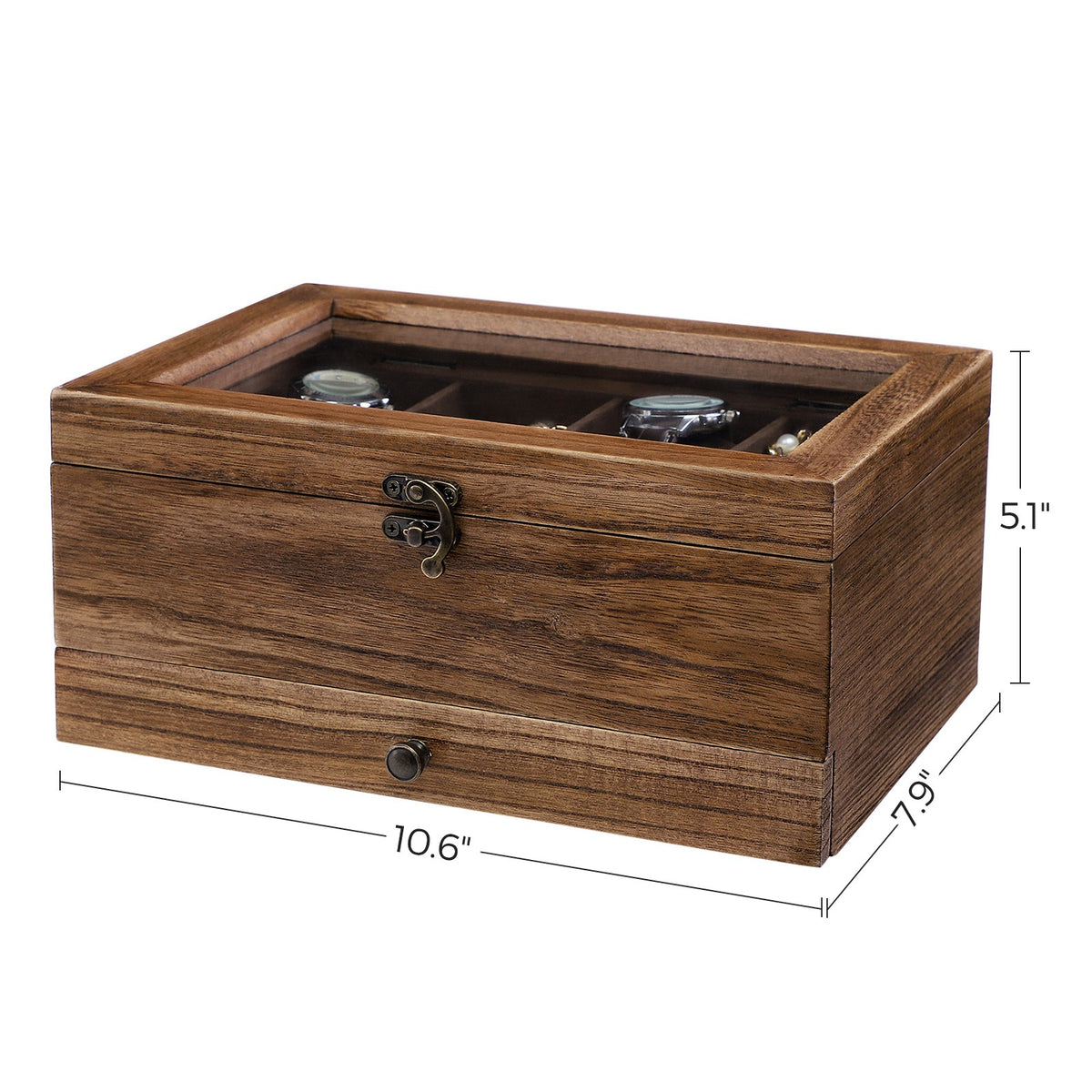 Watch Box - 8-Slot - Large Glass Lid