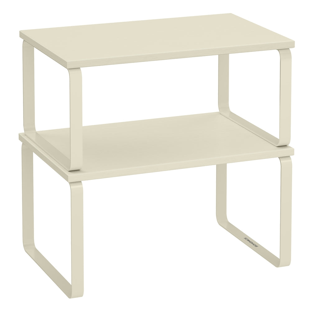 Cabinet Organizer Shelf - Set of 2 - Cream White