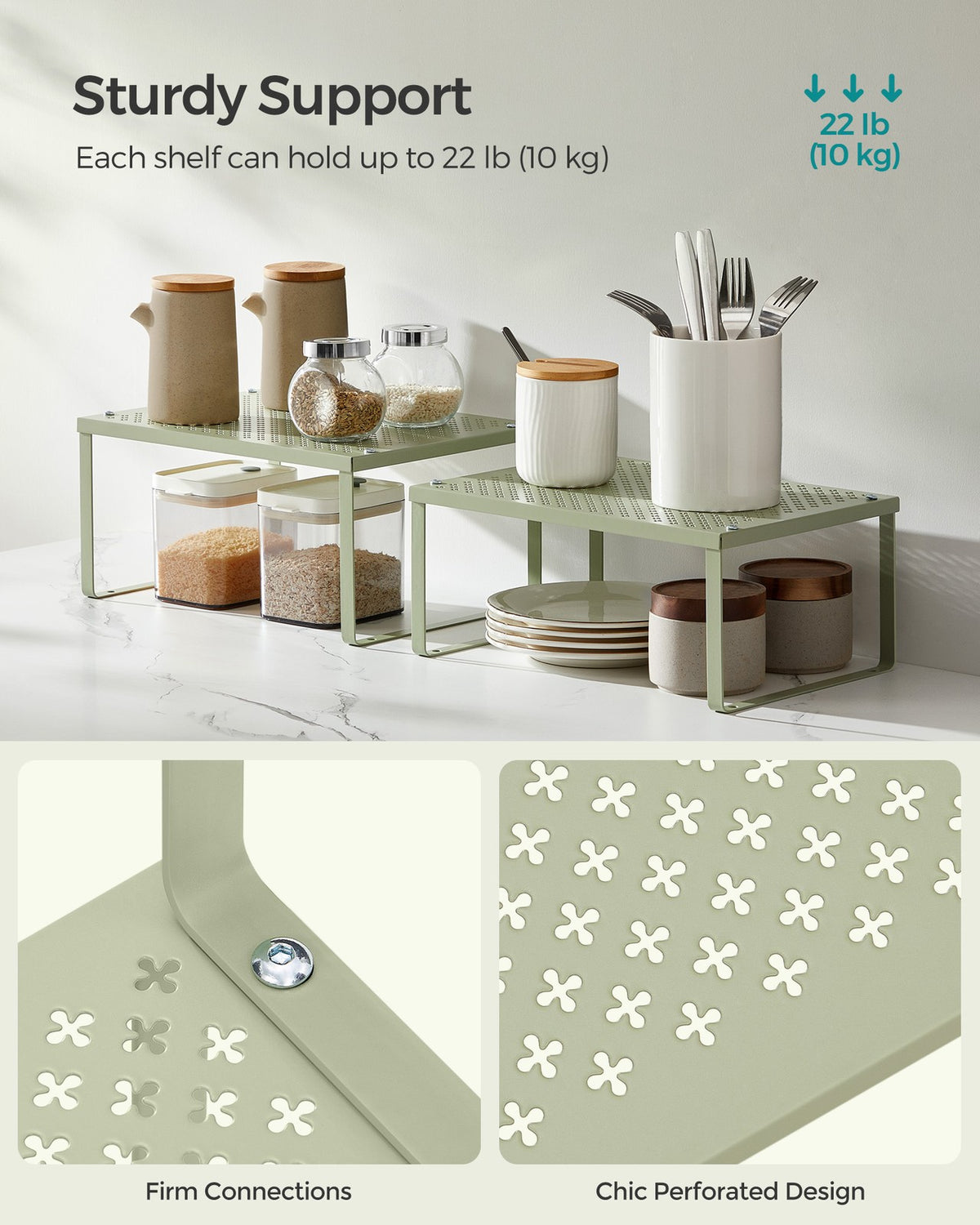 Spice Rack Set - Stackable - Expandable - Set of 4