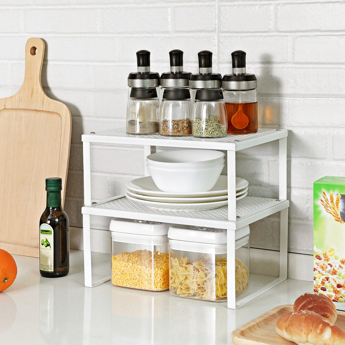 Stackable and Expandable Spice Racks - Set of 2