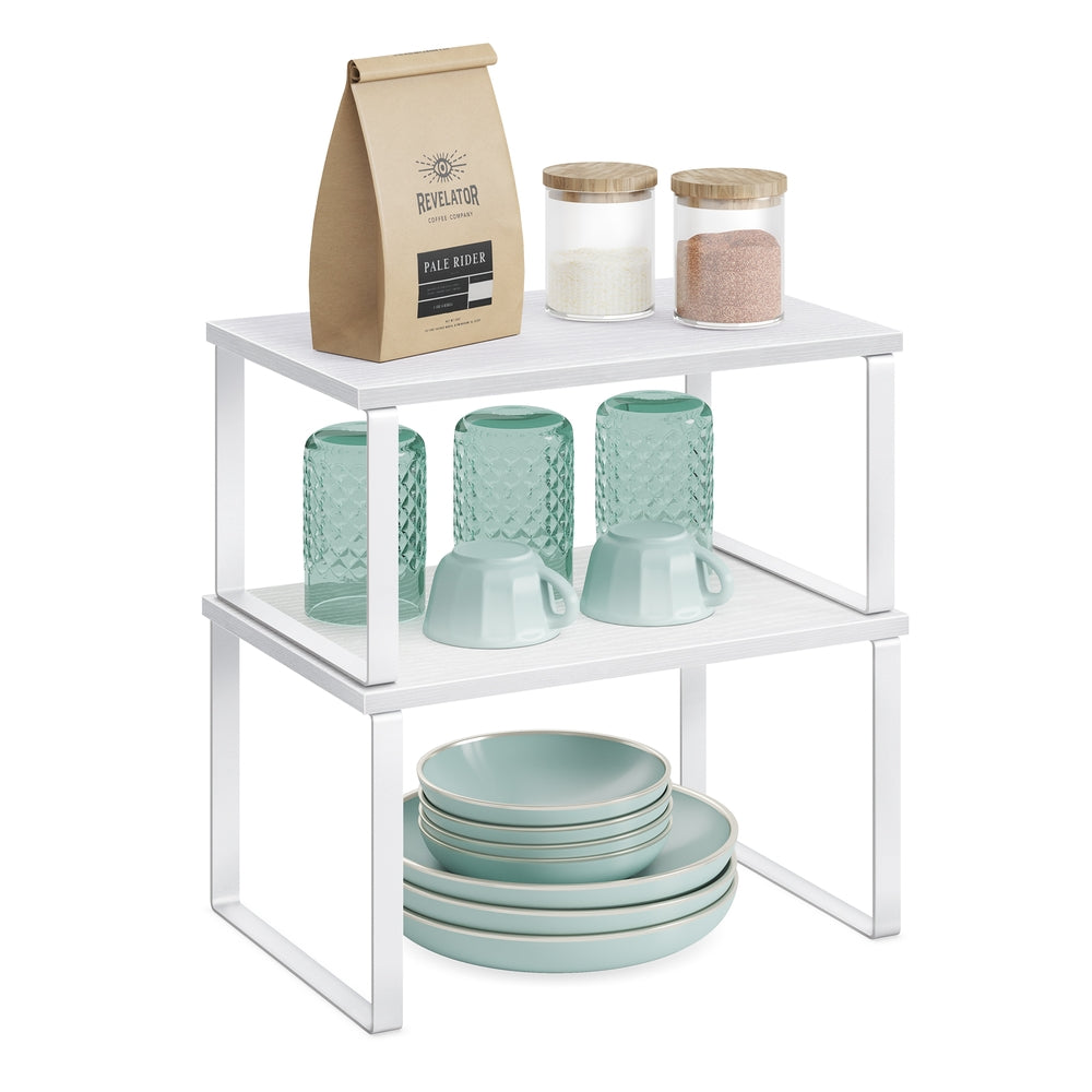 Set of 4 Kitchen Counter Shelves - Cloud White, Snow White