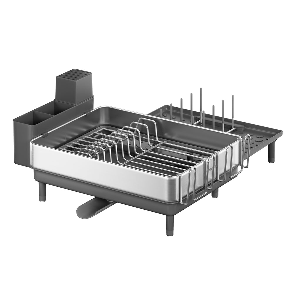 Expandable Dish Drying Rack for Kitchen Counter - Silver, Gray