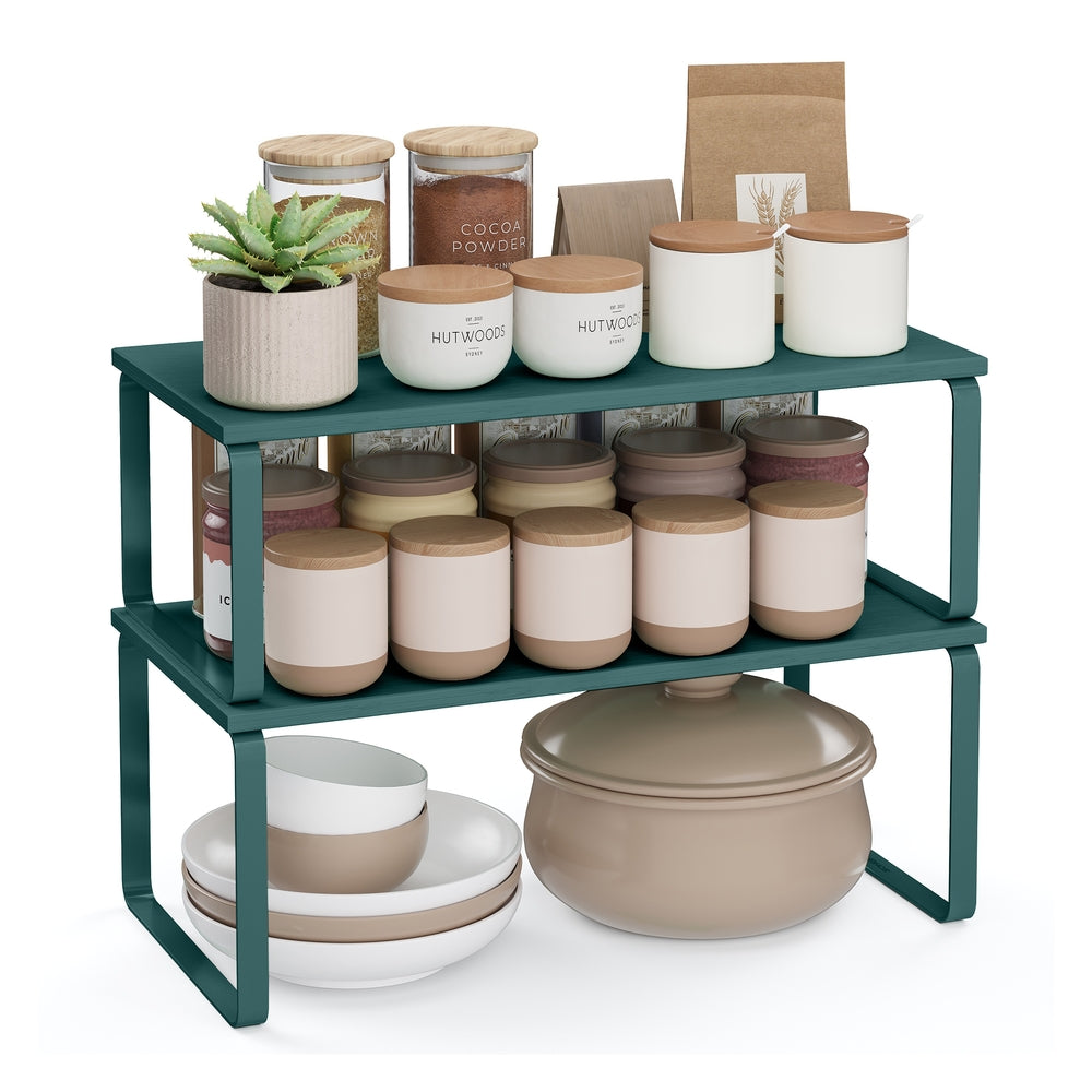 Cabinet Organizer Shelf - Set of 2 - Ivy Green (UKCS200C02)