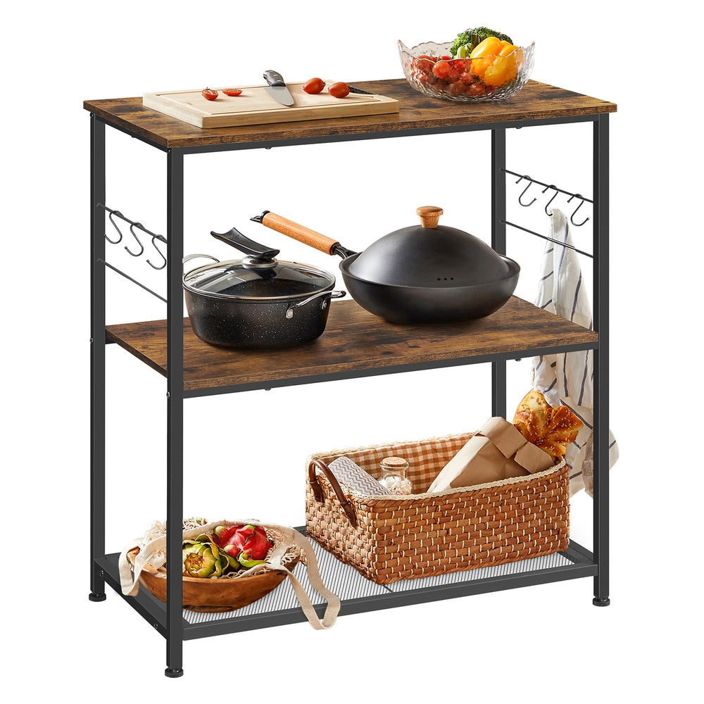 Baker’s Rack with 3 Open Shelves and Metal Frame