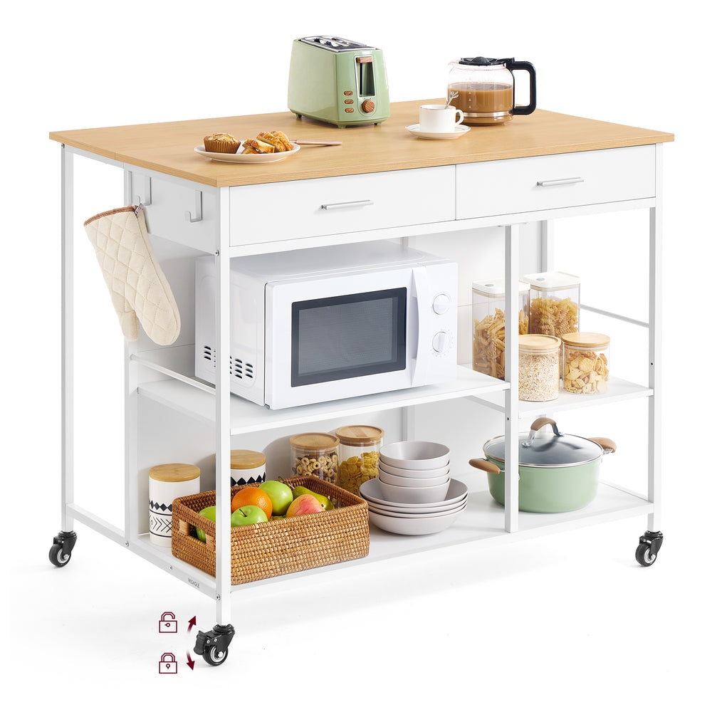 Kitchen Rolling Island - Mobile Kitchen Cart with Storage on Wheels