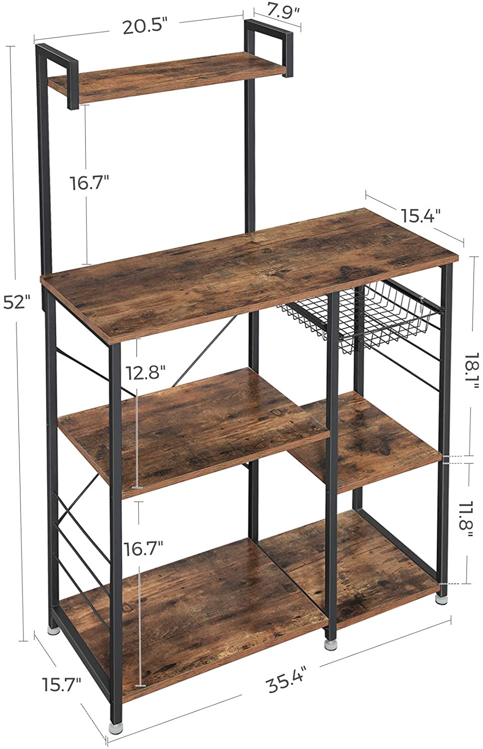 Kitchen Storage Rack - With Wire Basket