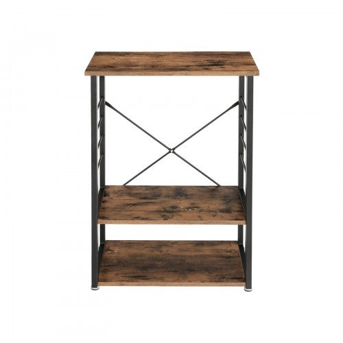 Industrial Kitchen Baker's Rack - 3 Tier - Microwave Stand with 6 Hooks