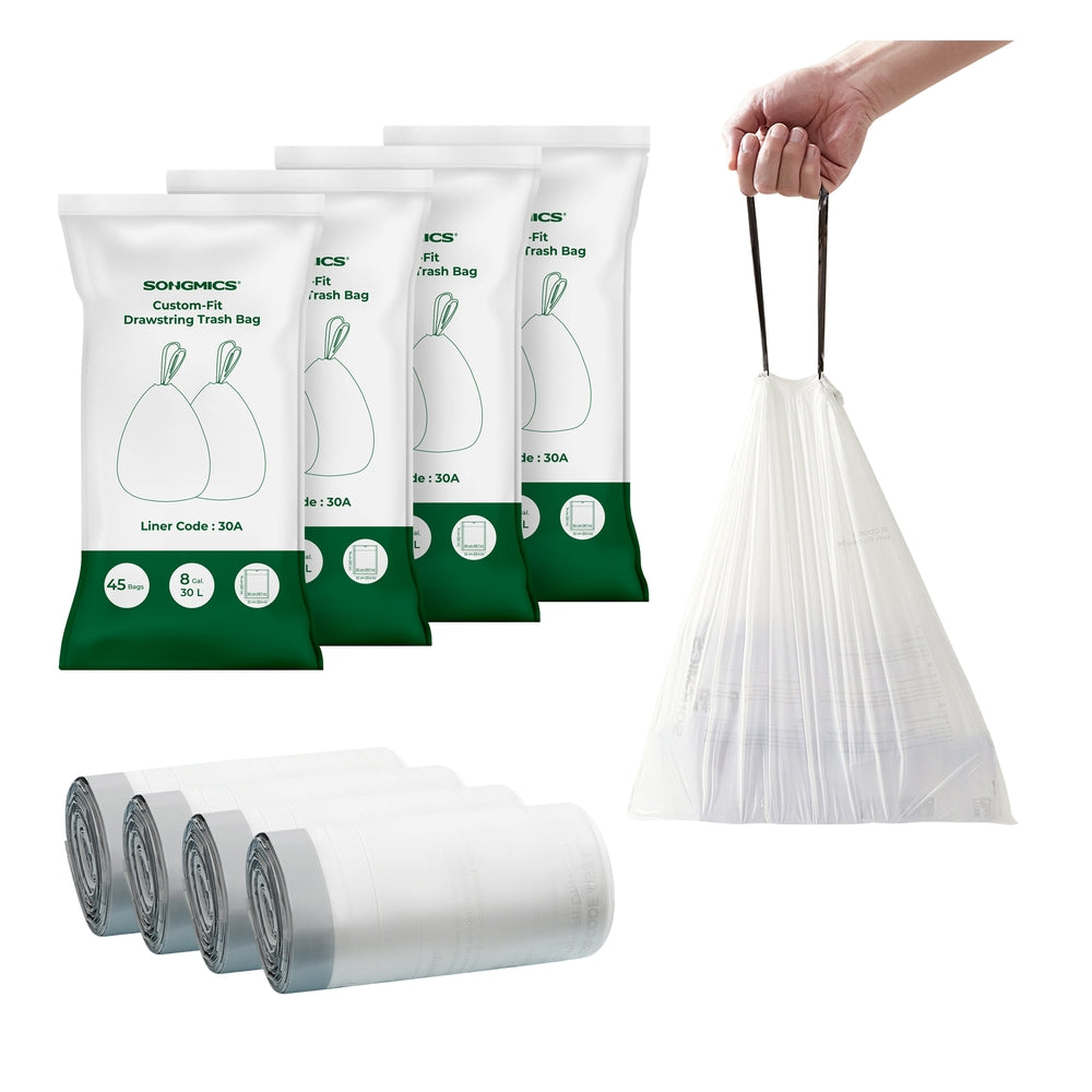 Trash Bags for 8-Gallon (30L) Trash Cans - White