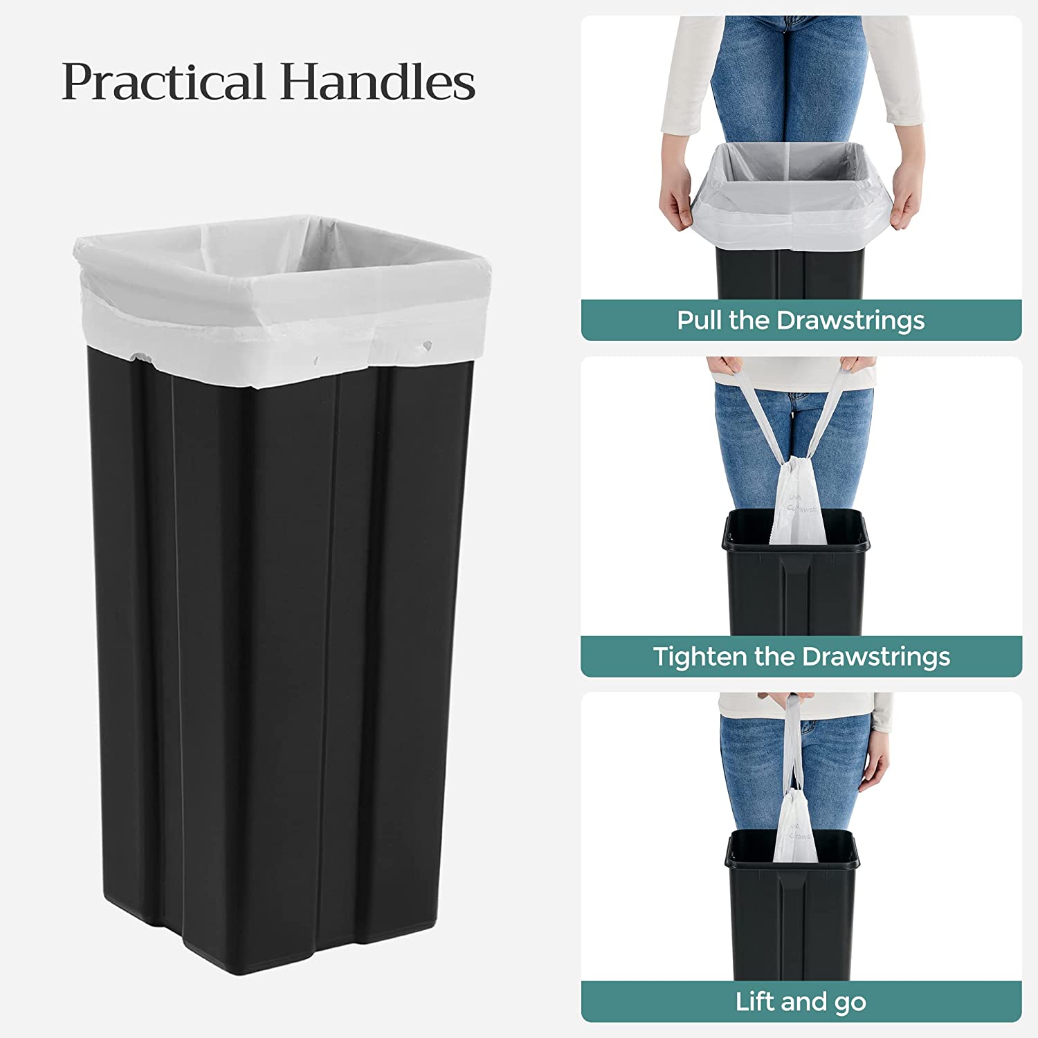Trash Bags for 8-Gallon (30L) Trash Cans - White