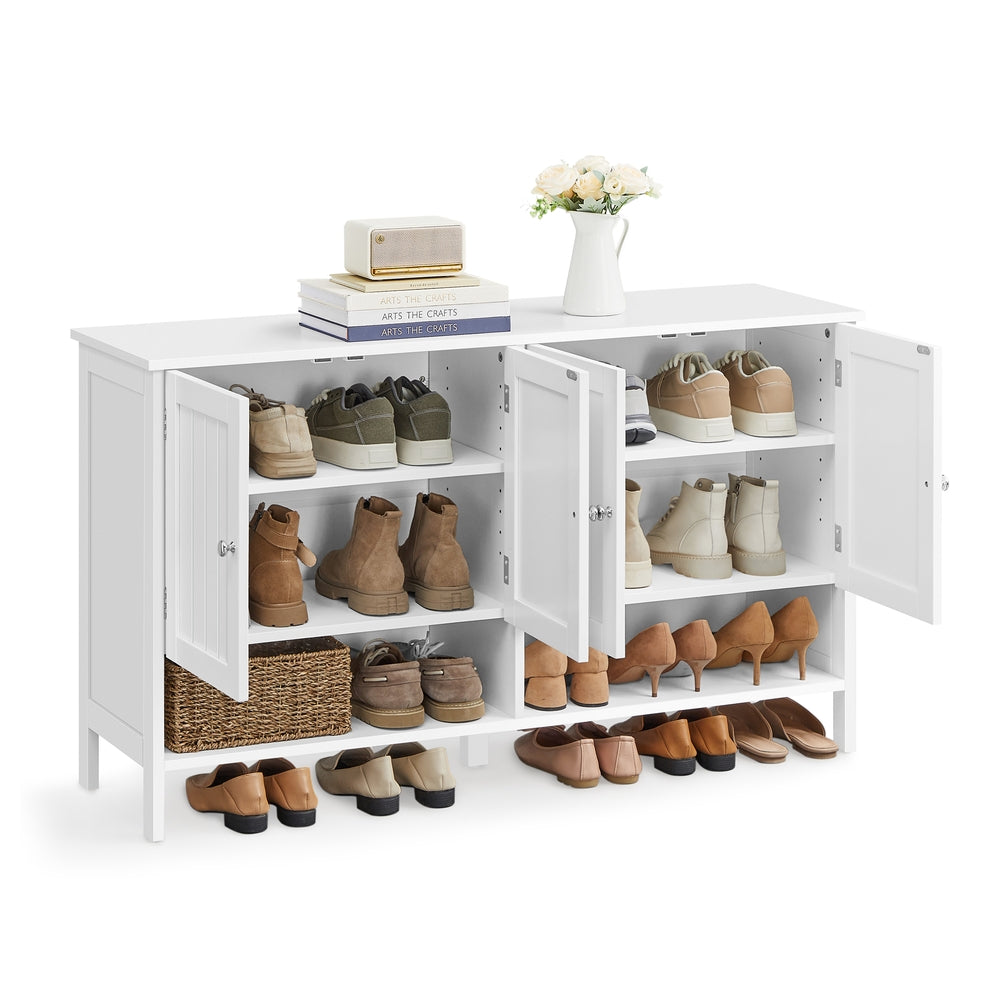 Shoe Cabinet - 3-Tier Shoe Storage Organizer - Cloud White