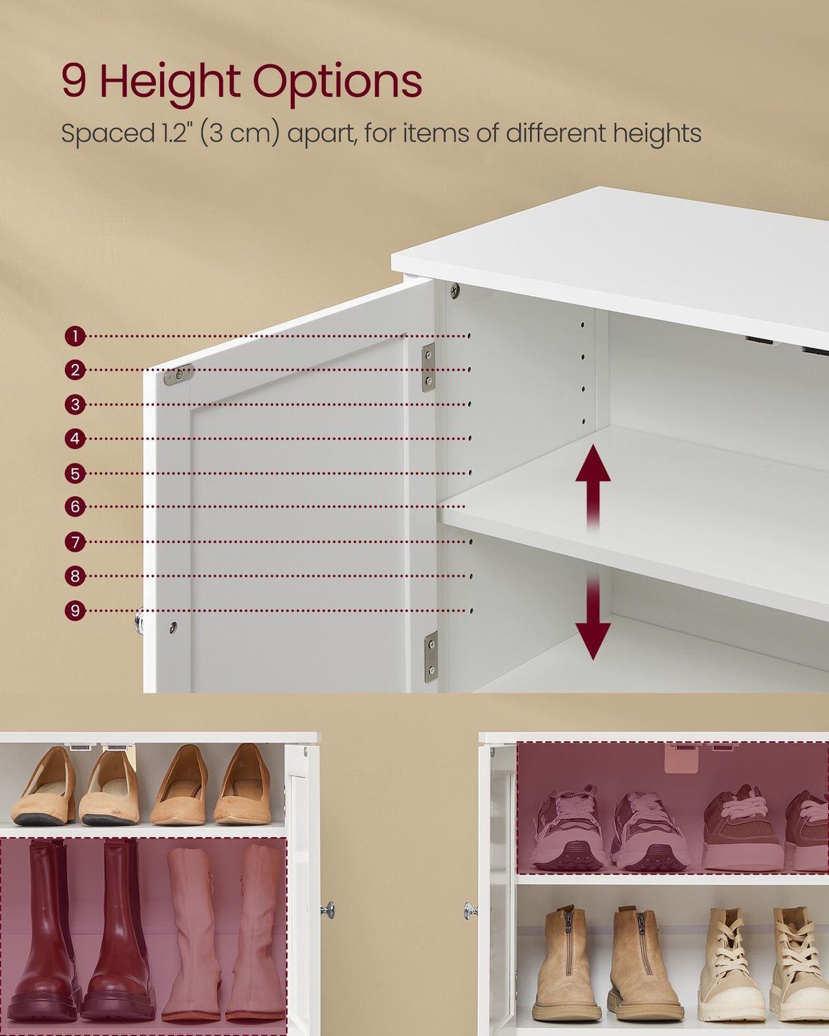 Shoe Cabinet - 3-Tier Shoe Storage Organizer