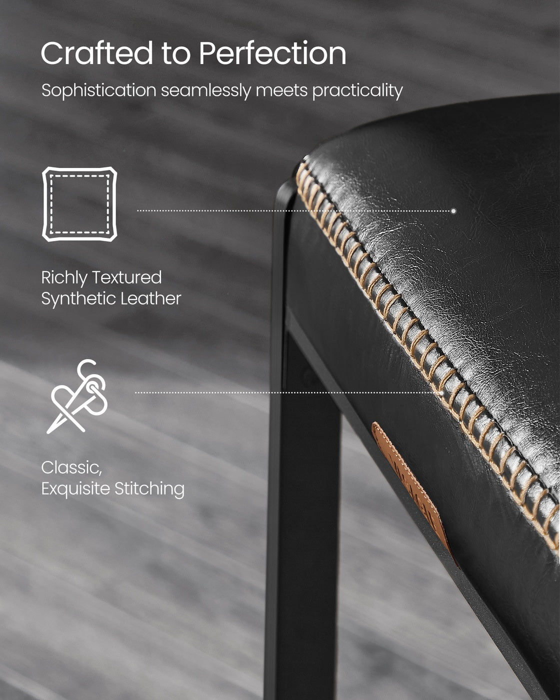 EKHO Collection - Counter Height Bar Stools - Ink Black