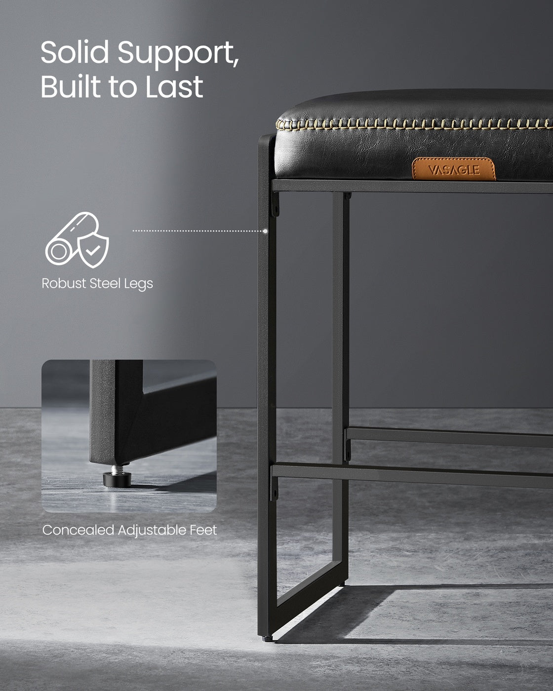 EKHO Collection - Counter Height Bar Stools - Ink Black
