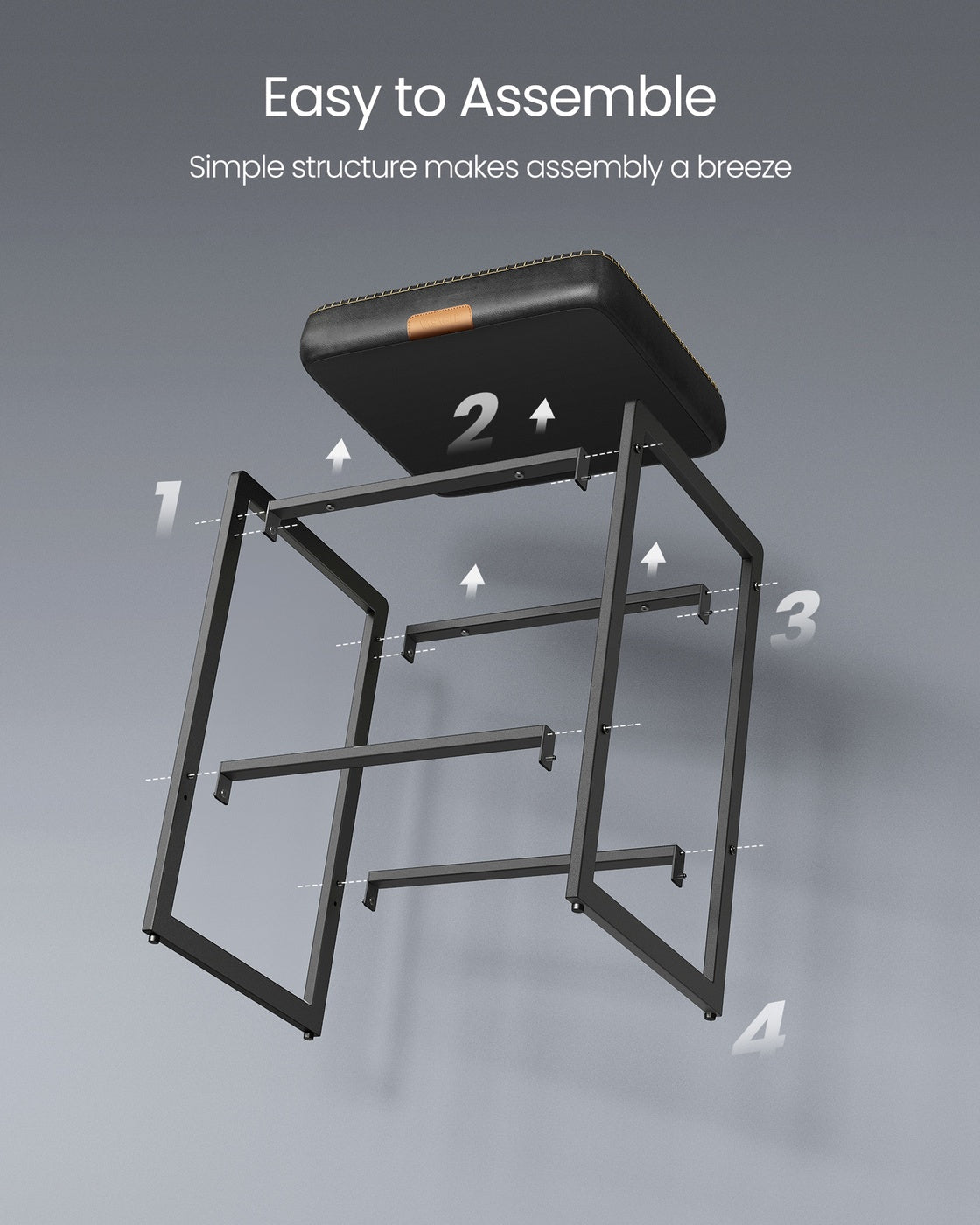 EKHO Collection - Counter Height Bar Stools - Ink Black