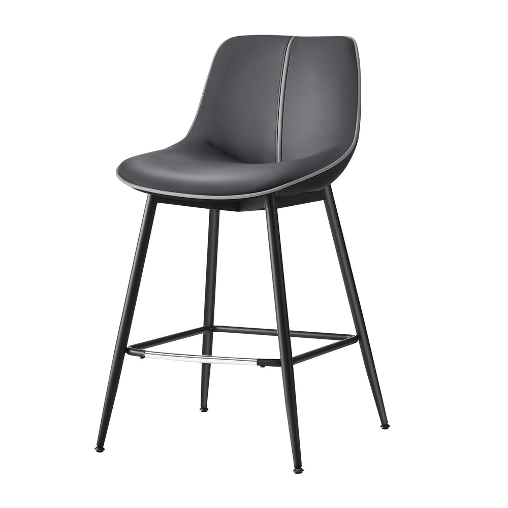 Counter Height Bar Stools with Back Set of 2 - Ink Black