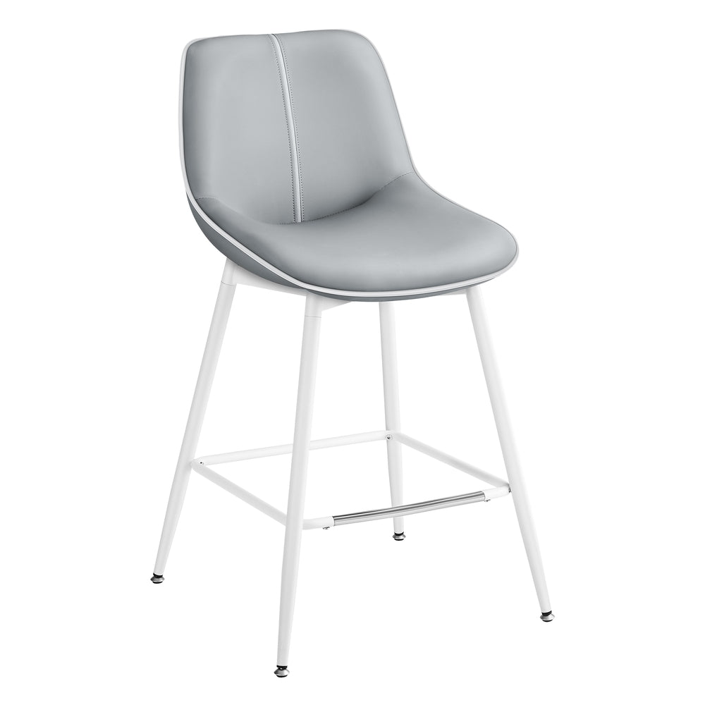 Counter Height Bar Stools with Back Set of 2 - Dove Gray