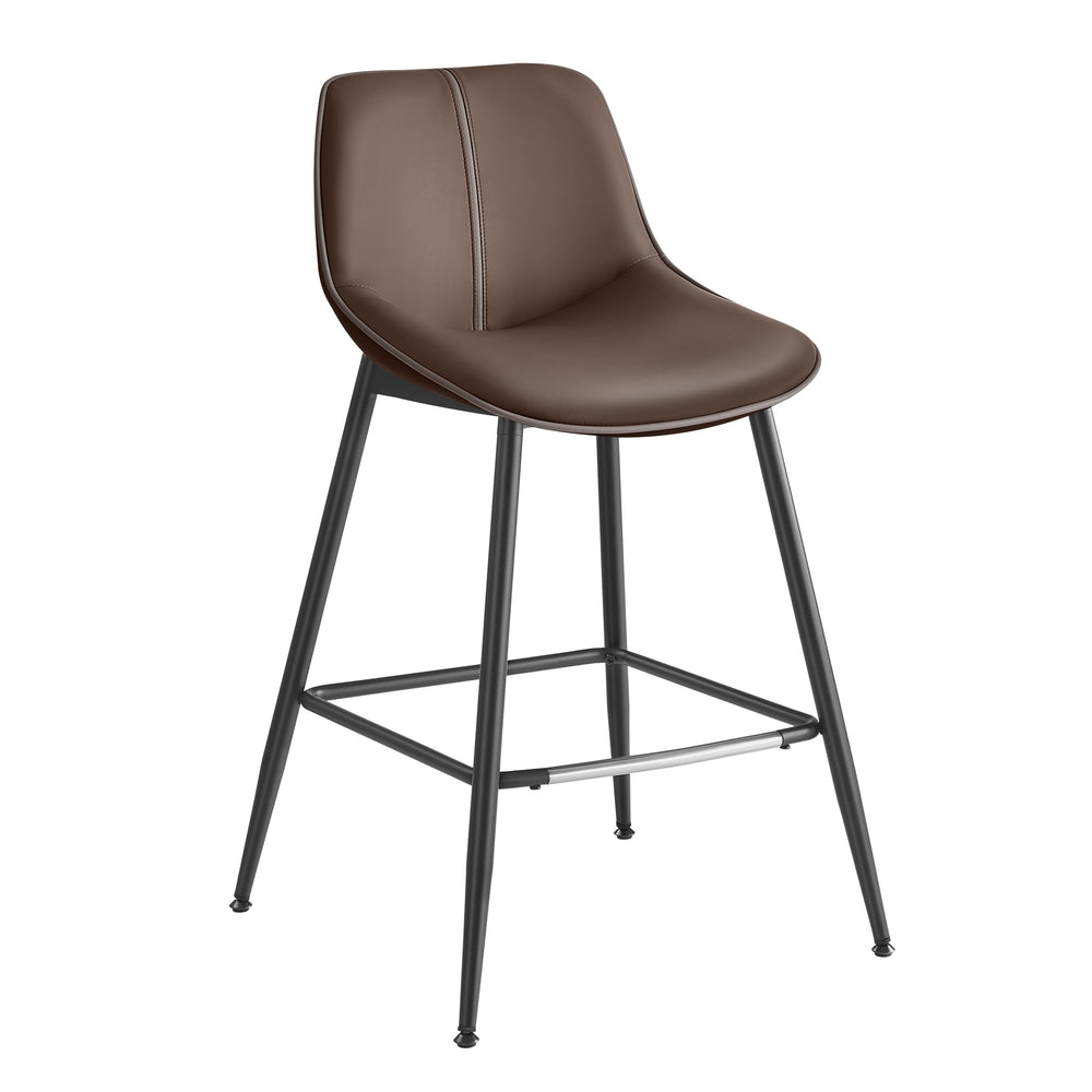 Counter Height Bar Stools with Back Set of 2 - Espresso Brown