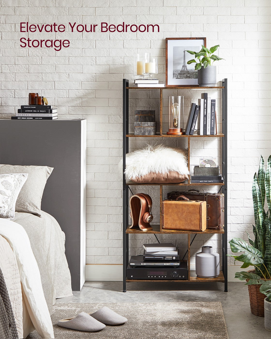 5 Tier Shelving Unit with Open Compartments