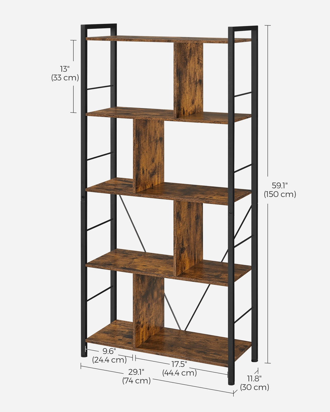 5 Tier Shelving Unit with Open Compartments