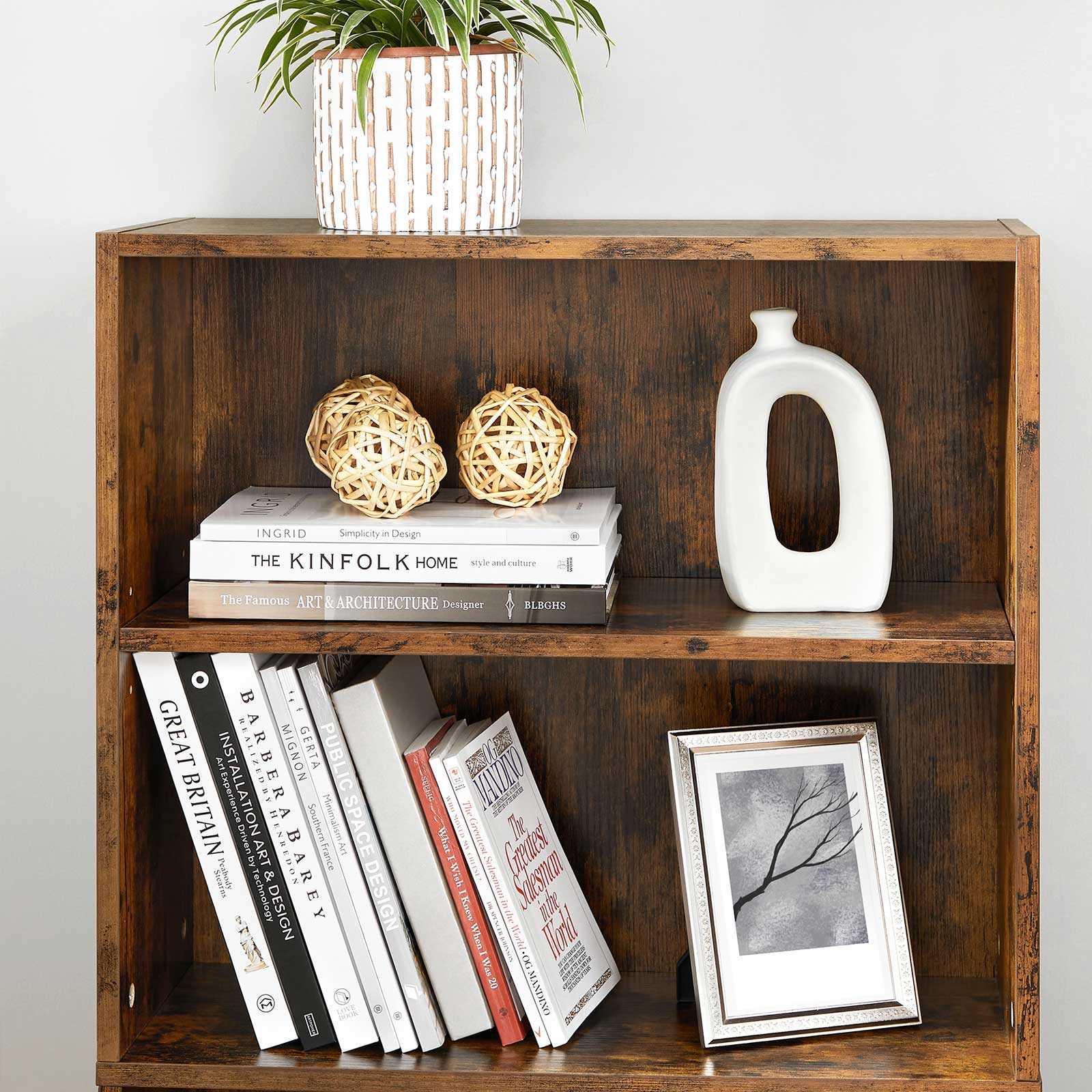 4-Tier Open Bookcase with Adjustable Storage Shelves