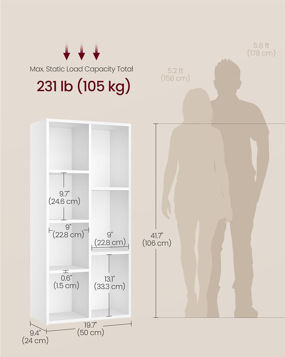 Bookshelf with 7 Compartments