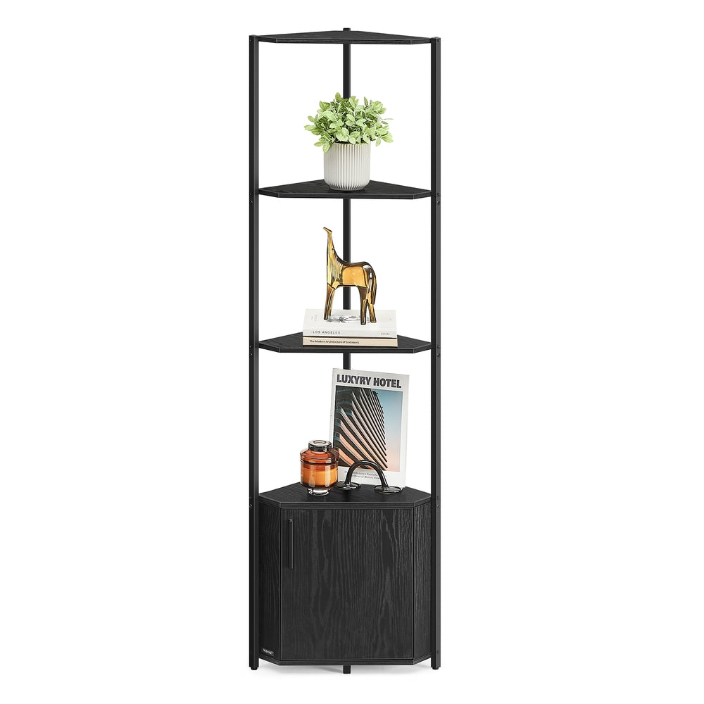 5-Tier Corner Shelving Unit - Ebony Black, Ink Black