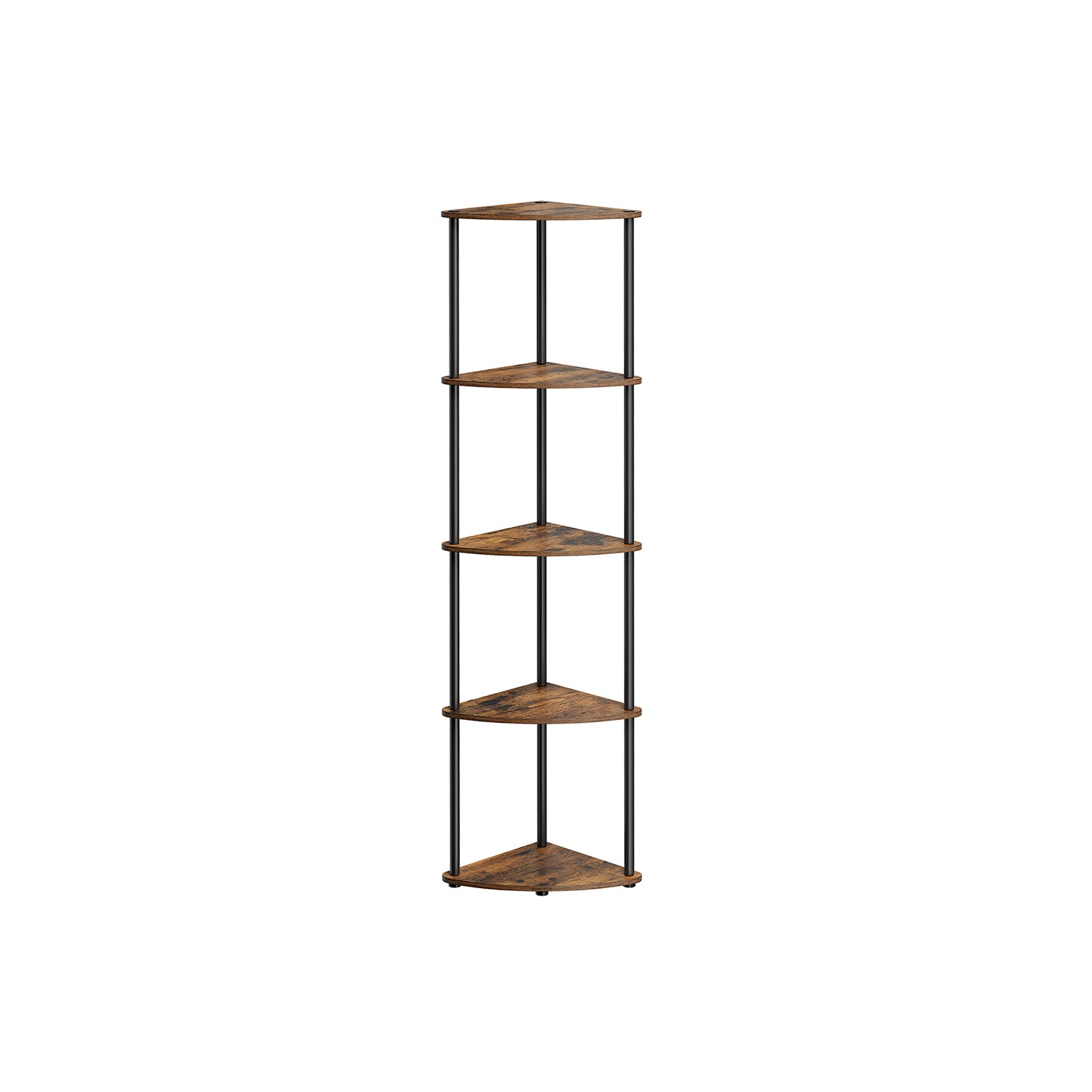 Corner Shelf - Superfast Toolless Assembly - 5-Tier Corner Standing Shelf - Corner Shelf Stand - Rustic Brown